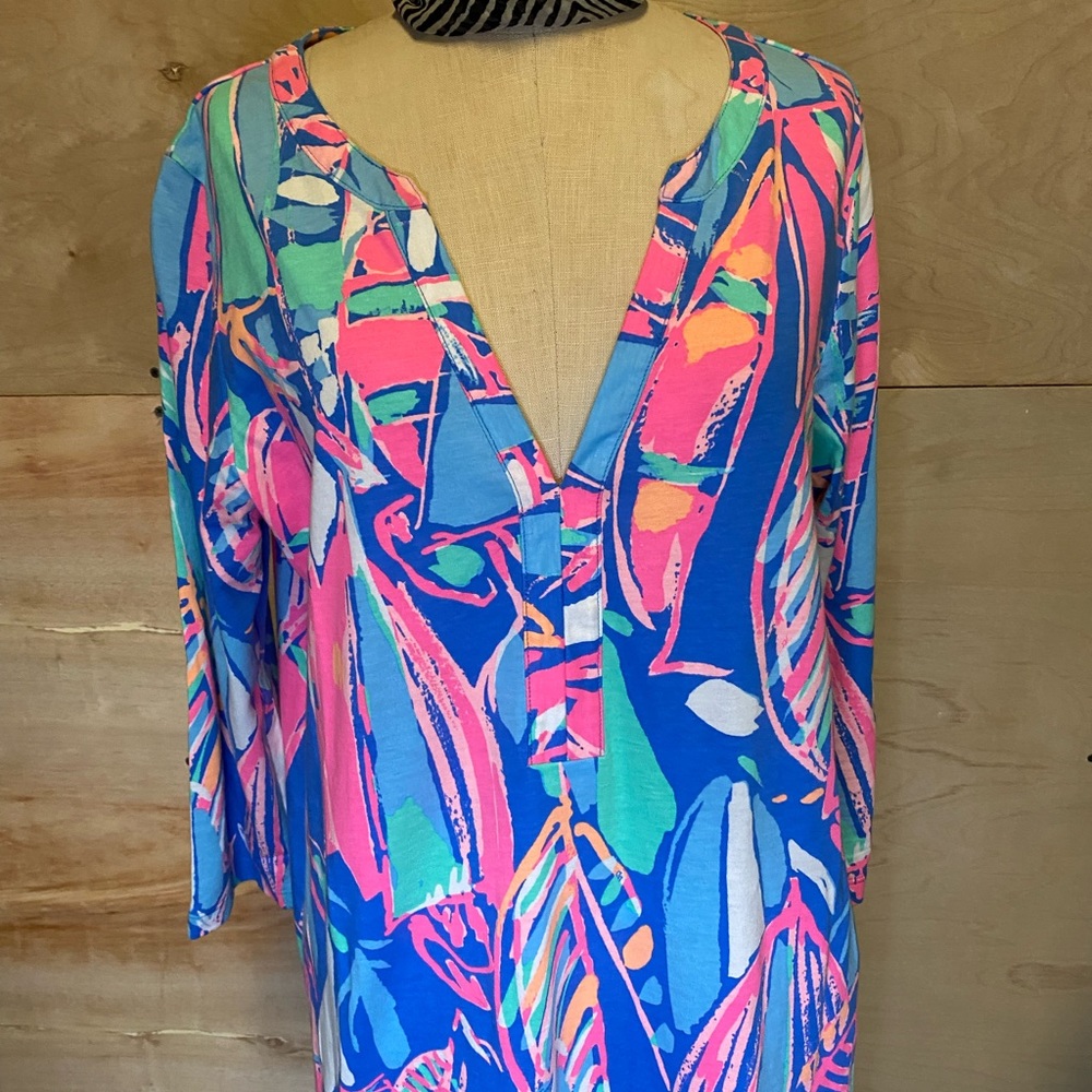 Lilly Pulitzer NWOT neon long sleeve dress size large